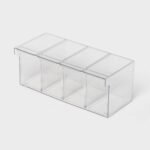 Plastic Coffee Pod Organizer Bin with Divided Section and Drawer Clear - Brightroom