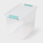 27qt Deep Clear Storage Bin with Latches - Brightroom