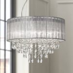 Possini Euro Design Jolie Chrome Chandelier 20" Wide Crystal Silver Fabric Shade 7-Light - Image 2