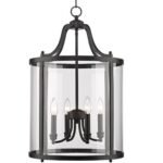 Golden Lighting Payton 16" Wide Black 4-Light Glass Candelabra Pendant