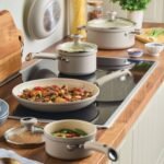 Farberware TrueCook 12pc Ceramic Plus Induction Cookware Set Taupe - Image 2