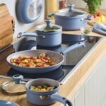 Farbeware TrueCook 12pc Ceramic Plus Induction Nonstick Cookware Set Steel Blue - Image 2