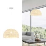 Costway Paper Pendant Light Fixture with Adjustable Hanging Rope