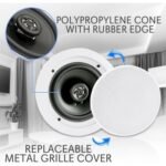 Pyle 8'' Bluetooth Ceiling/Wall Speakers 2-Way Flush Mount 250W - Image 2