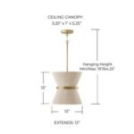 Capital Lighting Cecilia 1-Light Pendant in Bleached Natural Rope/Patinaed Brass - Image 2