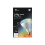 GE 65W Equivalent CYNC Dynamic Effects Smart LED BR30 Indoor Floodlight Bulb Alexa and Google Compatible Multicolored