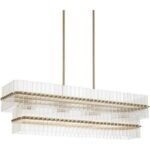 Possini Euro Design Emerson 36"W Matte Brass 4-Light Linear Island Pendant