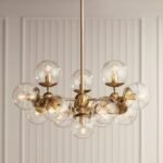 Possini Euro Design Cosas Warm Brass Sputnik Chandelier 27.5" Wide Clear Glass 13-Light - Image 2