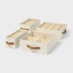 4pk Clothing Storage Bins with Dividers - Brightroom