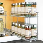 Lynk Professional Slide Out Double Spice Rack Upper Cabinet Organizer - 4" Wide