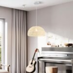 Costway Paper Pendant Light Fixture with Adjustable Hanging Rope - Image 2