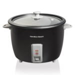 Hamilton Beach 30-Cup Rice Cooker - Black: Nonstick, Cool Touch, Dishwasher-Safe, 1000W, Steamer Function, 1 Setting