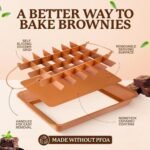 Brownie Pan Nonstick Cake Pan Brownie Baking Tray with 24 Precut Divider - Image 2
