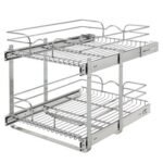 Rev-A-Shelf Pullout 2-Tier Basket Organizer for Kitchen or Vanity Cabinets