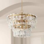 Vienna Full Spectrum Luxum Burnished Brass Chandelier 18.75" Wide Tiered Crystal 6-Light - Image 2