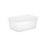 16qt Clear Storage Box with Lid White - Brightroom