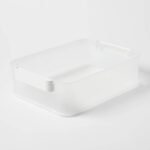 Click in Place 10qt Clear Plastic Storage Bin White Latch - Brightroom