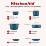 KitchenAid 10pc Hard-Anodized Ceramic Induction Cookware Set Agave - Image 2