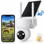 2K Security Camera Outdoor, Auto Zoom Tracking, 8MP Color Night Vision, 4G Sim Card Included, Smart Dection, Zero WiFi Limits, 2 Way Talk
