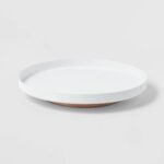 Metal and Rubber Wood Lazy Susan Turntable Organizer White - Brightroom