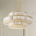 Stiffel Soft Gold Chandelier 32" Wide 3-Tier Crystal 16-Light - Image 2