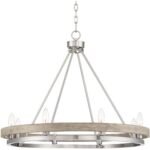 Possini Euro Design Brushed Nickel Graywood Wagon Wheel Chandelier 29.25" Wide 8-Light