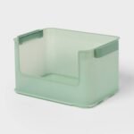 Click in Place 20.7qt Open Front Plastic Storage Bin Green Tint - Brightroom