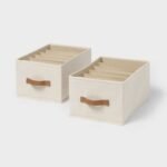2pk Large Clothing Storage Bins with Dividers - Brightroom