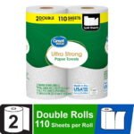 Great Value Ultra Strong Paper Towels, 2 Double Rolls