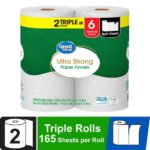 Great Value Ultra Strong Paper Towels, 2 Triple Rolls