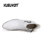 VUSUVON Fashion Men Spring Autumn Pointed Toe Height Increase Chelsea Ankle Boots Western High Top Casual Shoe PU Leather - Image 4