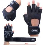 Men Body Building Brand Fitness Gloves Gyms Equipment Man Weight lifting Non-slip breathable Long Wrist Wrap Black Brown Mittens - Image 5