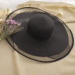 HT2504 Sun Hat Summer Anti-UV Lady Wide Brim Hat Women Solid Plain Floppy Summer Straw Hats for Women Female Mesh Brim Beach Hat - Image 3