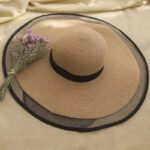 HT2504 Sun Hat Summer Anti-UV Lady Wide Brim Hat Women Solid Plain Floppy Summer Straw Hats for Women Female Mesh Brim Beach Hat - Image 6