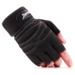 Men Body Building Brand Fitness Gloves Gyms Equipment Man Weight lifting Non-slip breathable Long Wrist Wrap Black Brown Mittens - Image 3