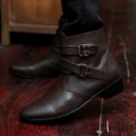 VUSUVON Fashion Men Spring Autumn Pointed Toe Height Increase Chelsea Ankle Boots Western High Top Casual Shoe PU Leather - Image 11
