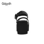 Gdgydh Black Platform Women Sandals Summer Female Shoes Woman Chunky Heel Fashion Buckle Causal Sandals Open Toe - Image 3