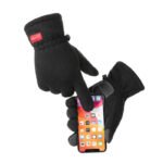 Men Women Winter Polar Fleece Silica Gel Non Slip Touch Screen Driving Mitten Plus Velvet Thick Warm Sport Cycling Glove F22 - Image 3
