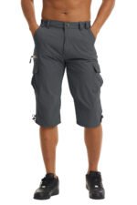 Men's Cargo Work Shorts Quick Dry 3/4 Length Capri Pants Multi-pockets Knee Length Trousers Summer Board Beach Shorts - Image 24