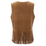 Puloru Fringe Faux Suede Vests Women's Casual Sleeveless Open Front Tassel Hippie Jackets Western Style Streetwear Outwears - Image 3