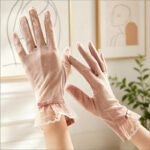 Sun Protection Lace Gloves Summer Touchscreen Breathable Non-Slip Driving Gloves Elegant Lace Design for Women Outdoor Shopping