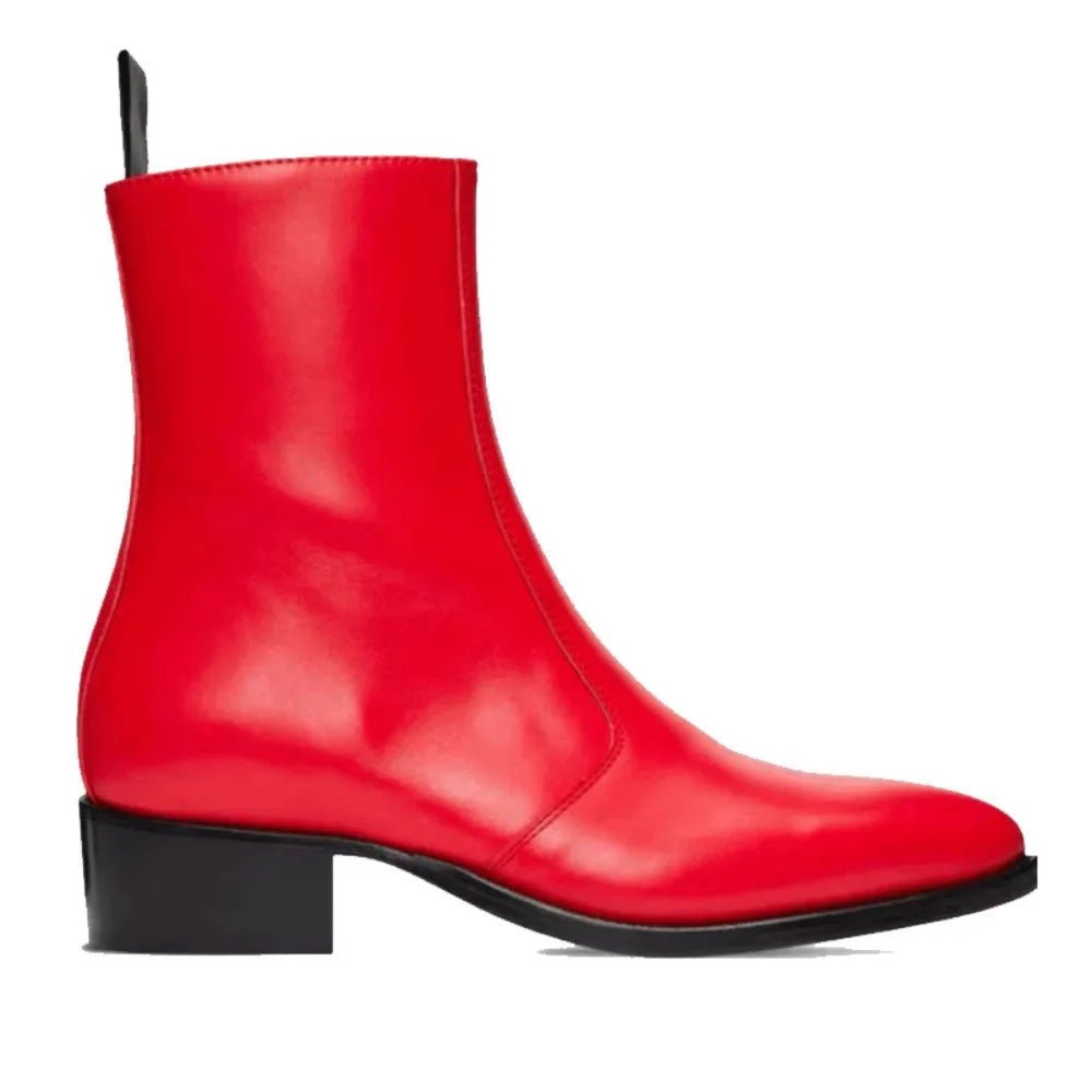 S02b9b6d75dee470c96830d22dcce8592z.jpg New Chelsea Boots Men Shoes Genuine Leather Red Fashion Versatile Banquet British Style Street Party Wear Classic Ankle Boots - Image 1