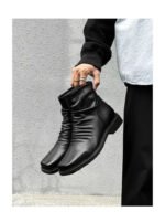 Hot-Selling Leather Boots for Men Fad Square Toe Drape Casual Chelsea Boot British High-end Cool High Top Men Boots Botas Hombre - Image 16