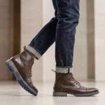 Men's Vintage Combat Boots Lace-Up Cap Toe Ankle Booties with Pull Tab Non-Slip Sole - Image 16