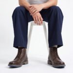 Men's Vintage Combat Boots Lace-Up Cap Toe Ankle Booties with Pull Tab Non-Slip Sole - Image 14