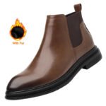 Autumn And Winter Fashionable Men's Leather Casual Ankle Boot Classic Business Formal Boots Comfortable And Anti-Slip Flat Boots - Image 20