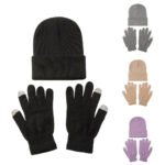 3pcs Sets Winter Warm Hat Gloves Set For Men And Women Outdoor Riding Hat Beanies Windproof Wool Knitting Pullover Cap+Gloves - Image 4