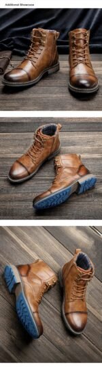 Spring Leather Boots with Zipper Classical Men Boots 2026 Fashion Comfortable Ankle Boots - Image 11
