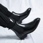 Chelsea Boots for Men Red Sole Pu Ankle Business Round Toe Slip-On Mens Boots Free Shipping Size 38-46 Men Shoes - Image 21