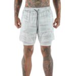 Men's Fitness Training Shorts,Summer Casual Black 2 In 1 Quick Dry Gym Running Shorts Outdoor Slim Quarter Pants - Image 16